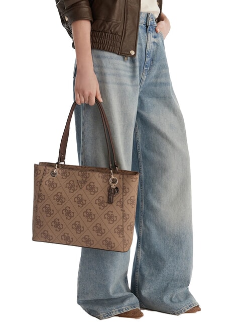 NOELLE 2 Sac cabas bandouli&egrave;re imprim&eacute; logo 4G logo latte / marron - Sacs pour Femme