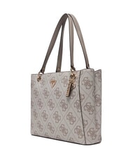 GUESS NOELLE 2 Sac cabas bandouli&egrave;re imprim&eacute; logo 4G logo taupe fonc&eacute; - Sacs pour Femme - 2