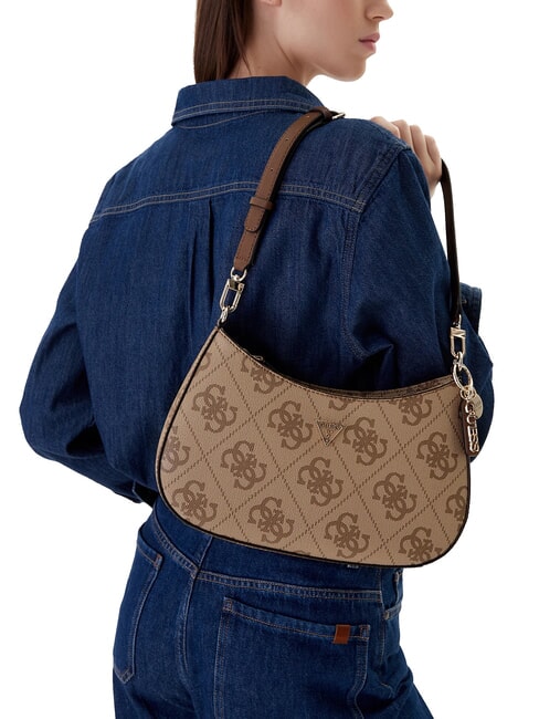 NOELLE 2 Sac bandouli&egrave;re imprim&eacute; logo 4G logo latte / marron - Sacs pour Femme