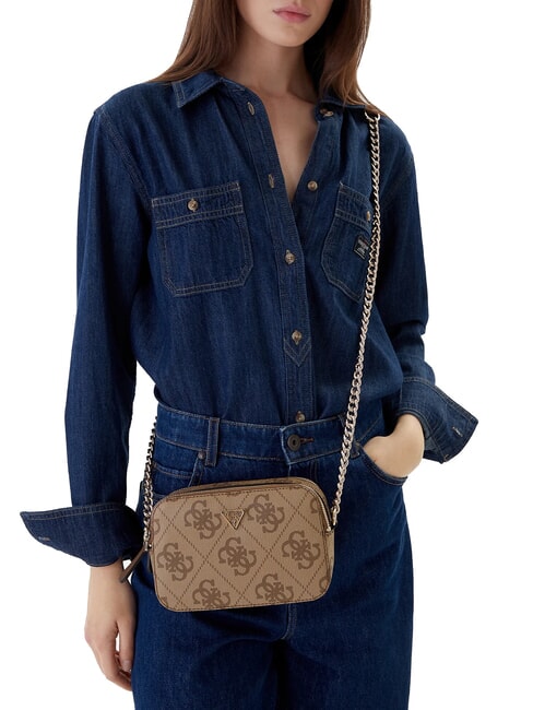 NOELLE 2 Mini sac bandouli&egrave;re pour appareil photo logo latte / marron - Sacs pour Femme