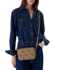 GUESS NOELLE 2 Mini sac bandouli&egrave;re pour appareil photo logo latte / marron - Sacs pour Femme - 5