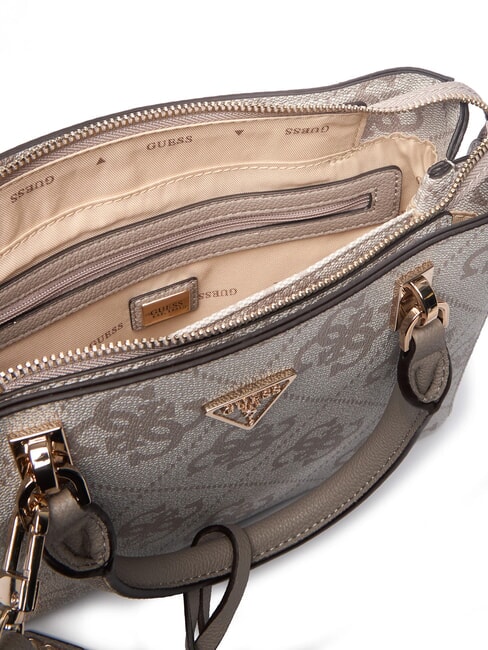 NOELLE 2 Sac &agrave; main avec bandouli&egrave;re logo taupe fonc&eacute; - Sacs pour Femme