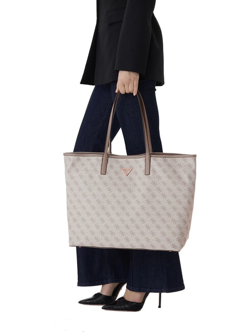 ECO VICTTORIA Sac &agrave; bandouli&egrave;re logo taupe fonc&eacute; - Sacs pour Femme