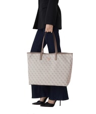 GUESS ECO VICTTORIA Sac &agrave; bandouli&egrave;re logo taupe fonc&eacute; - Sacs pour Femme - 6