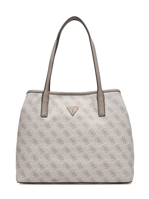 VICTTORIA 2 Sac cabas port&eacute; &eacute;paule, avec pochette logo taupe fonc&eacute; - Sacs pour Femme