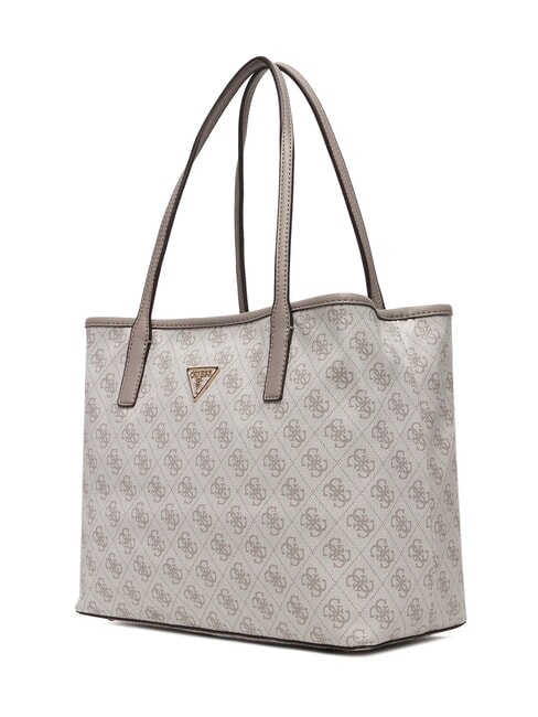 VICTTORIA 2 Sac cabas port&eacute; &eacute;paule, avec pochette logo taupe fonc&eacute; - Sacs pour Femme