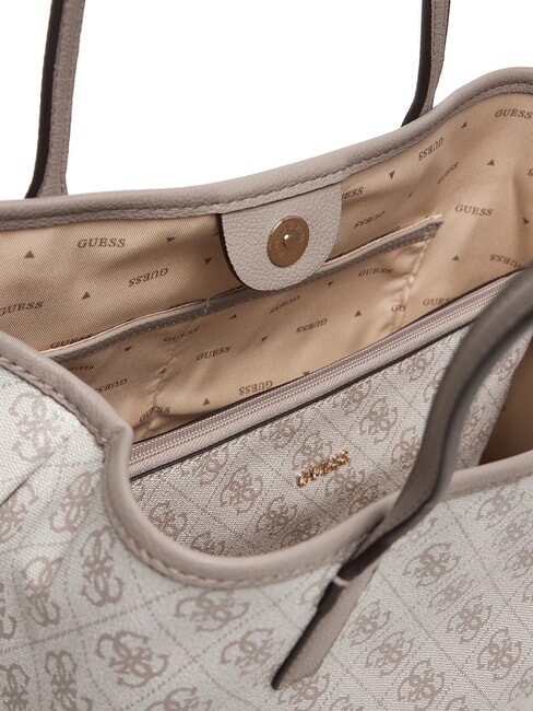 VICTTORIA 2 Sac cabas port&eacute; &eacute;paule, avec pochette logo taupe fonc&eacute; - Sacs pour Femme