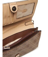 GUESS NOELLE 2 Mini sac bandouli&egrave;re logo latte / marron - Sacs pour Femme - 4