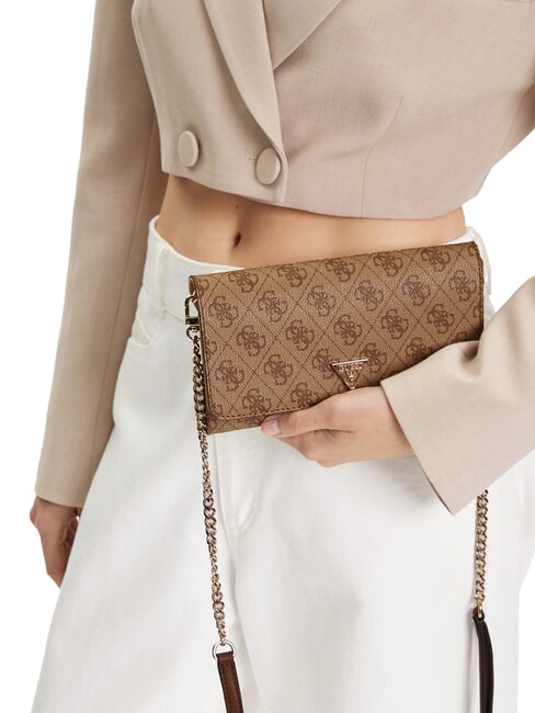 NOELLE 2 Mini sac bandouli&egrave;re logo latte / marron - Sacs pour Femme