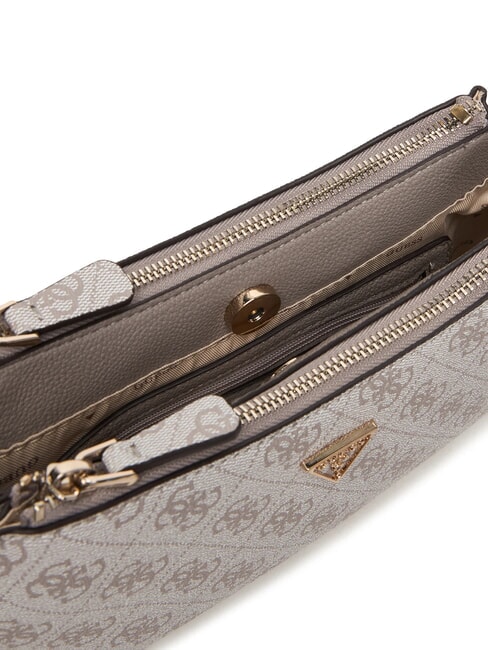 NOELLE 2 Sac bandouli&egrave;re, sac port&eacute; travers logo taupe fonc&eacute; - Sacs pour Femme