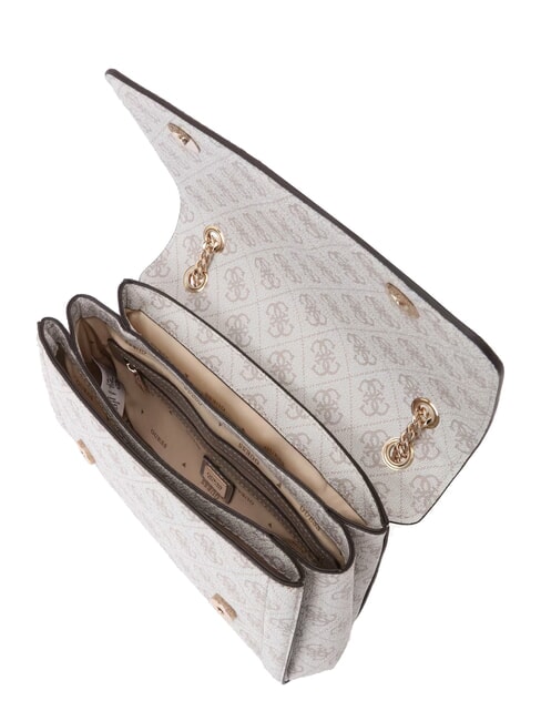 NOELLE 2 Sac convertible &agrave; rabat logo taupe fonc&eacute; - Sacs pour Femme