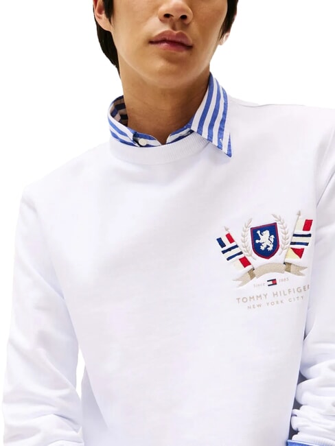 TH Sweat-shirt en coton &agrave; col rond avec embl&egrave;me blanc - Pulls molletonn&eacute;s