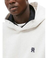 TOMMY HILFIGER TH Sweat &agrave; capuche en coton lait d'avoine bruy&egrave;re - Pulls molletonn&eacute;s - 3