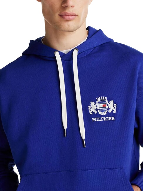 TH Sweat &agrave; capuche avec &eacute;cusson bleu en coin - Pulls molletonn&eacute;s