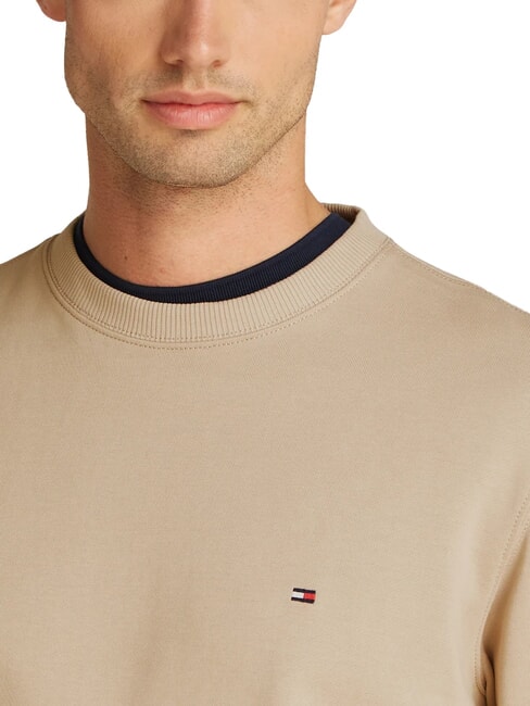 TH Sweat-shirt en coton &agrave; col rond santal - Pulls molletonn&eacute;s