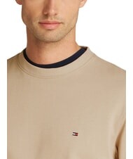 TOMMY HILFIGER TH Sweat-shirt en coton &agrave; col rond santal - Pulls molletonn&eacute;s - 3