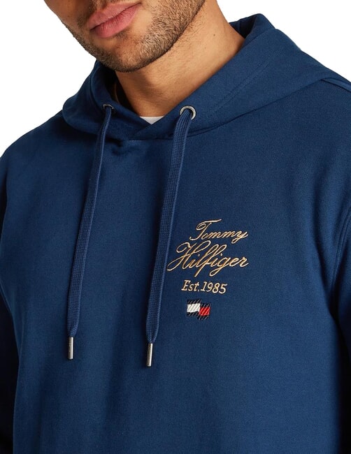 TH Sweat &agrave; capuche avec logo brod&eacute; ciel nocturne - Pulls molletonn&eacute;s