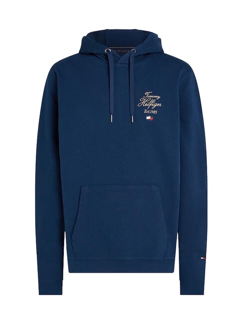 TH Sweat &agrave; capuche avec logo brod&eacute; ciel nocturne - Pulls molletonn&eacute;s