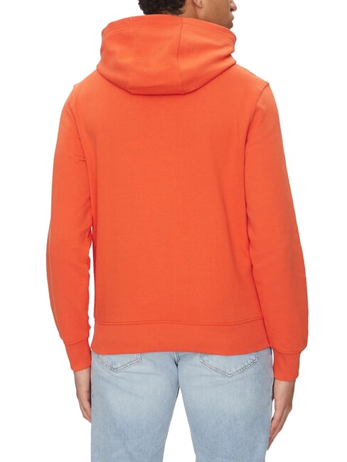 TH Sweat &agrave; capuche en coton orange &eacute;clatant - Pulls molletonn&eacute;s