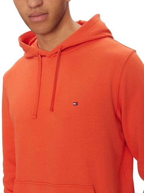 TH Sweat &agrave; capuche en coton orange &eacute;clatant - Pulls molletonn&eacute;s