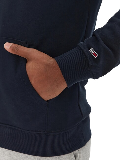 TH JEANS Sweat-shirt &agrave; poche et capuche marine nuit noire - Pulls molletonn&eacute;s