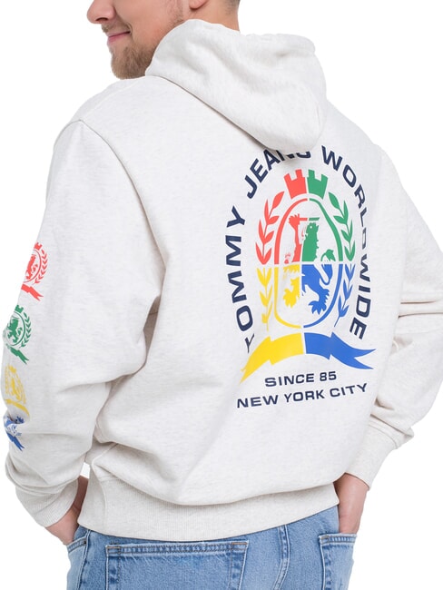 TH JEANS Sweat-shirt en coton imprim&eacute; avoine marn&eacute;e htr - Pulls molletonn&eacute;s