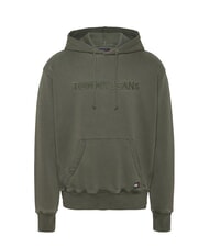TOMMY HILFIGER TH JEANS Sweat &agrave; capuche avec logo brod&eacute; vert fatigue - Pulls molletonn&eacute;s - 4