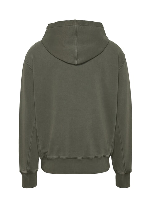TH JEANS Sweat &agrave; capuche avec logo brod&eacute; vert fatigue - Pulls molletonn&eacute;s