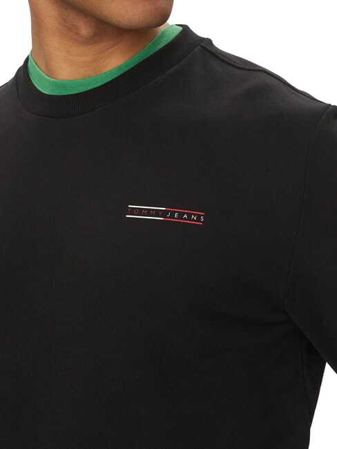 TH JEANS Sweat-shirt en coton &agrave; col rond noir - Pulls molletonn&eacute;s