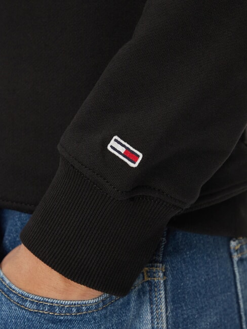 TH JEANS Sweat-shirt en coton &agrave; col rond noir - Pulls molletonn&eacute;s