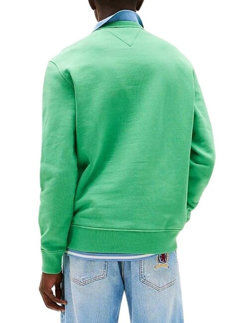 TH JEANS Sweat-shirt en coton &agrave; col rond vert c&ocirc;tier - Pulls molletonn&eacute;s