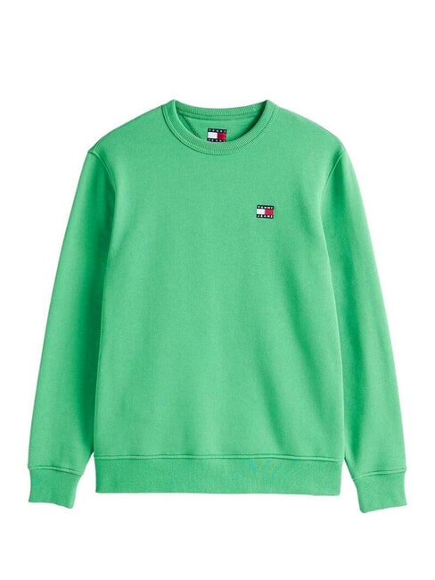 TH JEANS Sweat-shirt en coton &agrave; col rond vert c&ocirc;tier - Pulls molletonn&eacute;s