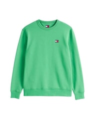 TOMMY HILFIGER TH JEANS Sweat-shirt en coton &agrave; col rond vert c&ocirc;tier - Pulls molletonn&eacute;s - 3