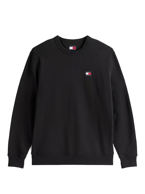 TH JEANS Sweat-shirt en coton &agrave; col rond noir - Pulls molletonn&eacute;s
