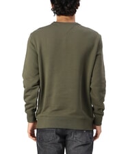 TOMMY HILFIGER TH JEANS Sweat-shirt en coton &agrave; col rond vert fatigue - Pulls molletonn&eacute;s - 2