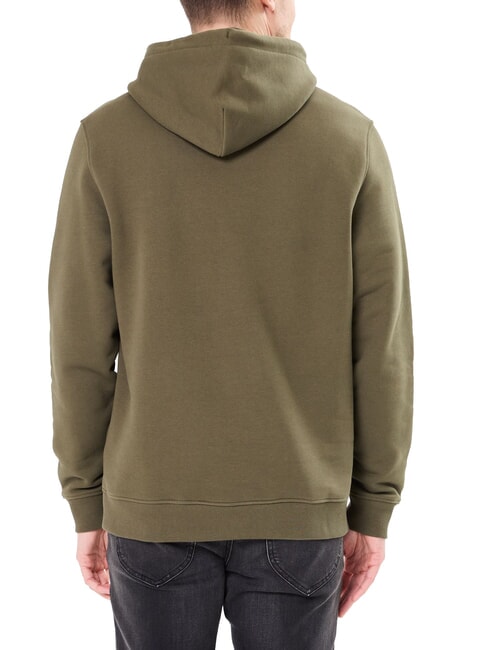 TH JEANS Sweat &agrave; capuche avec &eacute;cusson drapeau vert fatigue - Pulls molletonn&eacute;s