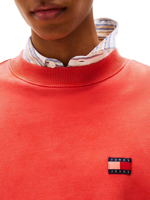 TH JEANS Sweat-shirt &agrave; col rond vermillon brillant - Pulls molletonn&eacute;s