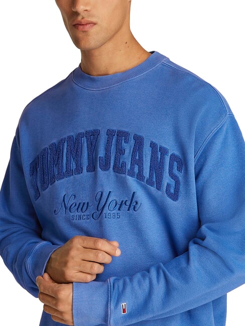 TH JEANS Sweat-shirt avec logo ours en peluche temps bleu - Pulls molletonn&eacute;s