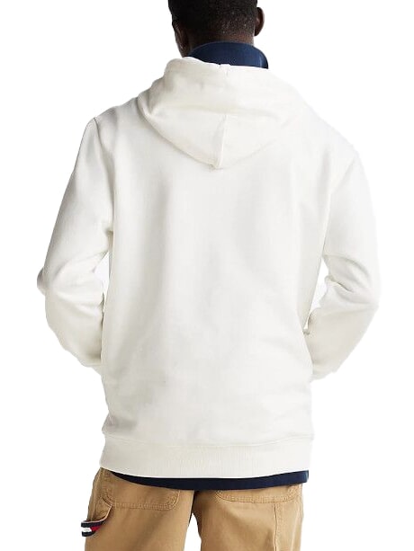 TH JEANS Sweat &agrave; capuche en coton &eacute;cru - Pulls molletonn&eacute;s