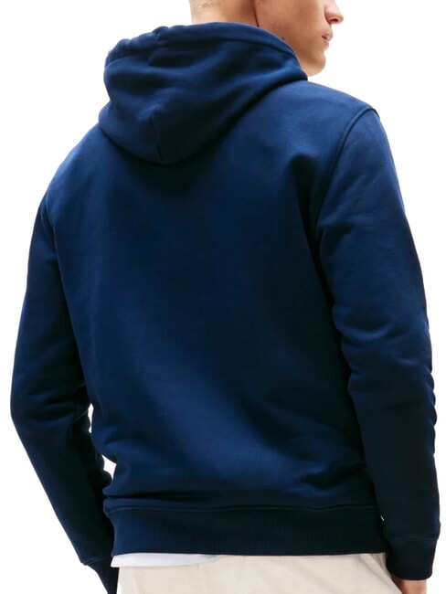 TH JEANS Sweat &agrave; capuche avec &eacute;cusson drapeau marine nuit noire - Pulls molletonn&eacute;s