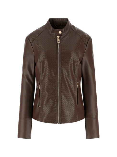 CLAUDINE veste de motard caf&eacute; noir - Vestes pour femmes