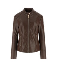 GUESS CLAUDINE veste de motard caf&eacute; noir - Vestes pour femmes - 4