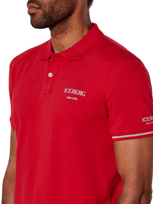 BASIC polo en coton rouge - chemise polo