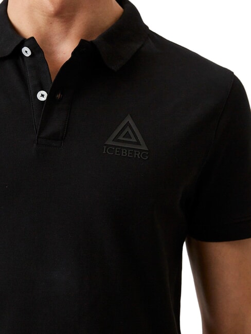 TRIANGLE polo &agrave; manches courtes noir - chemise polo