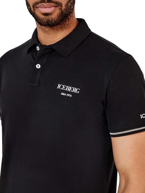 BASIC polo en coton noir - chemise polo