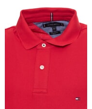 TOMMY HILFIGER TH polo en piqu&eacute; de coton &agrave; manches courtes rouge primaire - chemise polo - 2