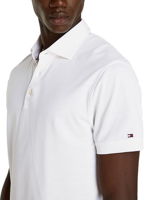 TH Polo &agrave; manches courtes avec logo sur la manche blanc optique - chemise polo