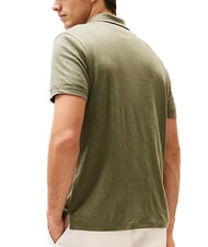 TOMMY HILFIGER TH polo en lin &agrave; manches courtes vert de bataille - chemise polo - 2