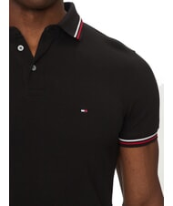 TOMMY HILFIGER TH TIPPED polo &agrave; manches courtes coupe ajust&eacute;e noir - chemise polo - 4