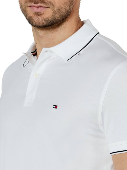 TH polo &agrave; manches courtes avec passepoil blanc - chemise polo